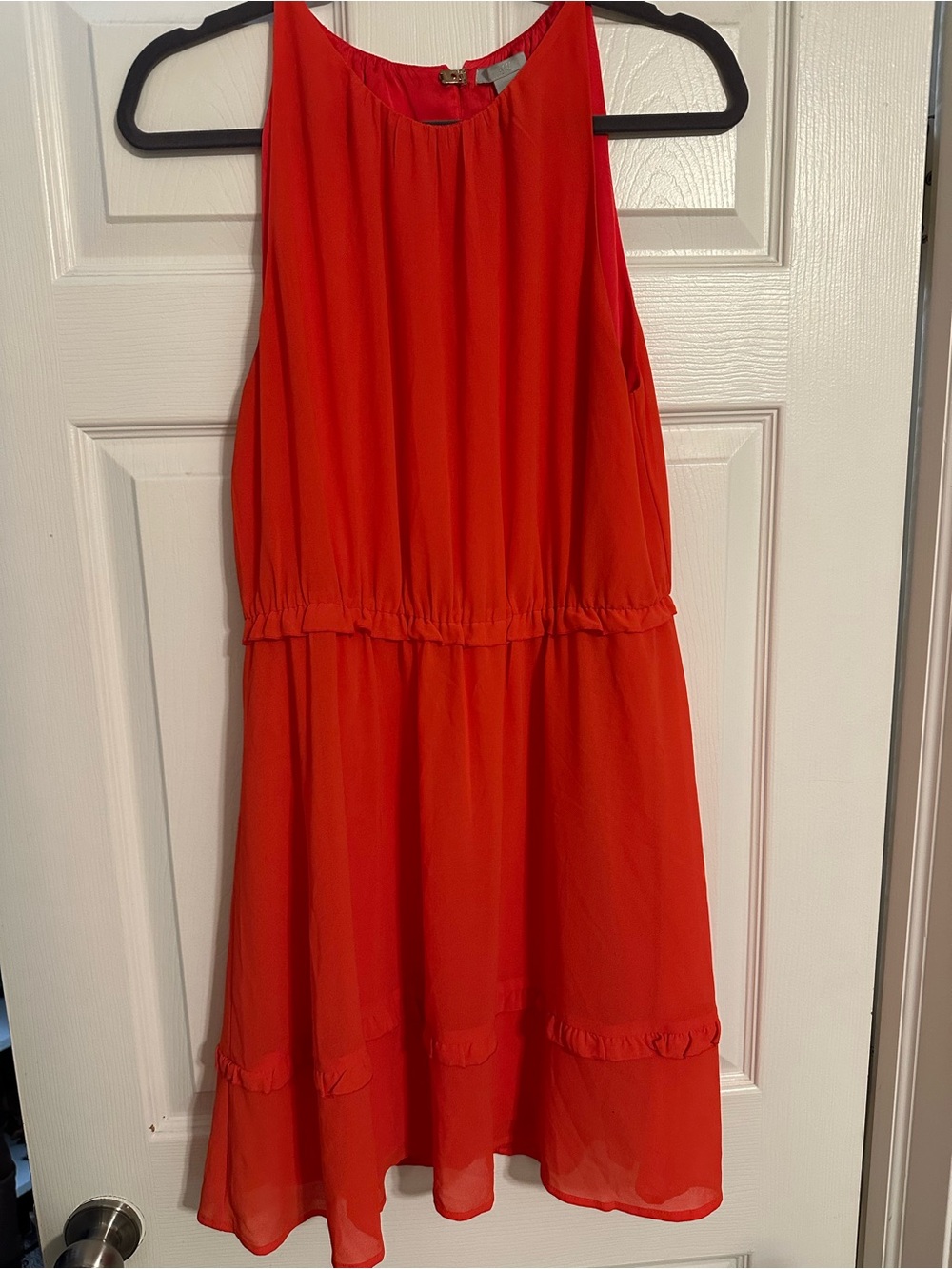 H&M Vibrant Red Sleeveless Midi Dress